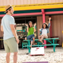 Group playing lawn games in Myrtle Beach