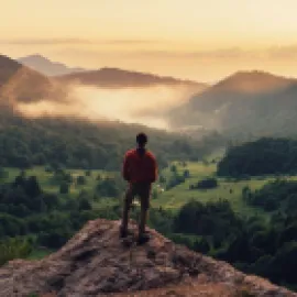 Man on mountain