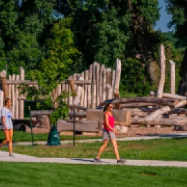 People walking in the park